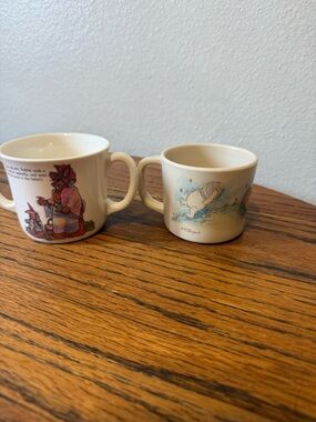 Two vintage rare kids cups set of two hard material
